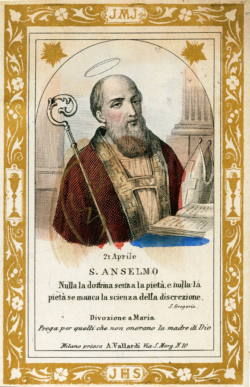 Saint Anselm (gravyr av Anonymous Anonymous