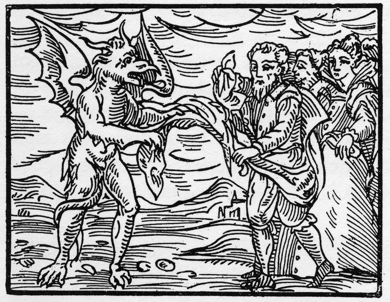 Satan klädde av trollkarlarna deras kläder - "Compendium Maleficarum", affärer om häxorna, deras ondska och deras sortileges av Francesco Maria Guazzo eller Guaccio eller Guaccius (15?? -16??) 1608 privatsamling av Anonymous Anonymous
