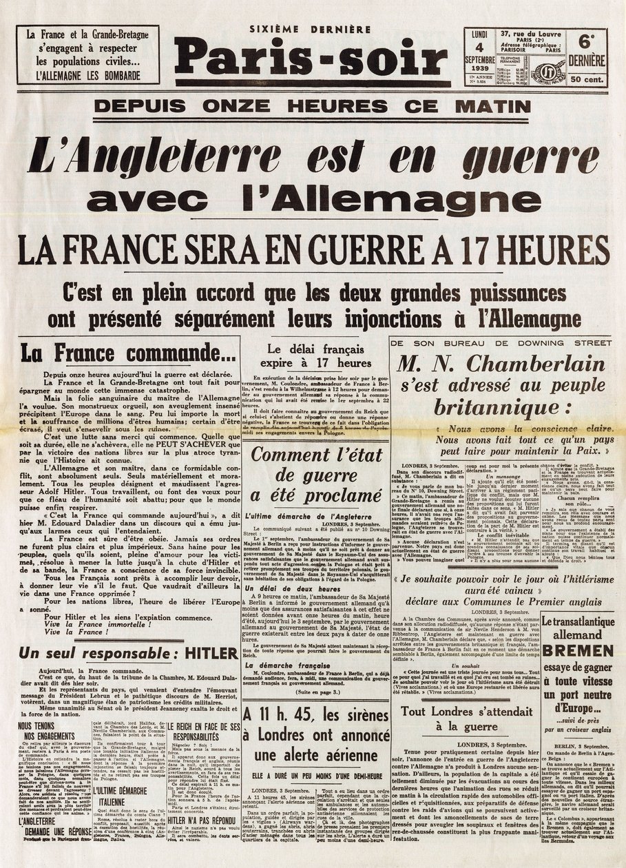 Andra världskriget (1939-1945) - Andra världskriget (WWII eller WW2): Paris kväll den 4 september av Anonymous Anonymous
