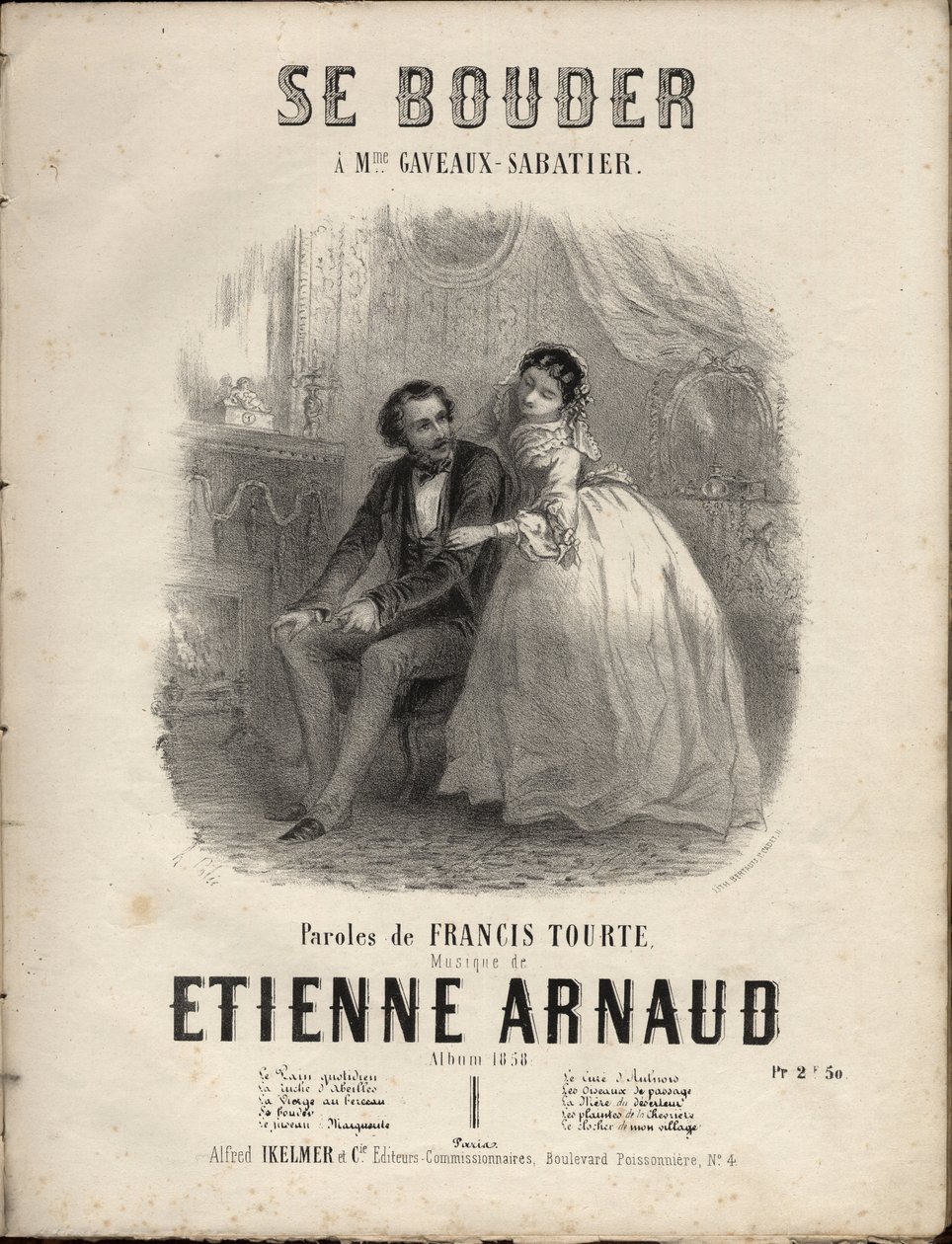 Noter till "" Se bouder"" text av francis tourte, musik av Etienne Arnaud. Privat samling. av Anonymous Anonymous