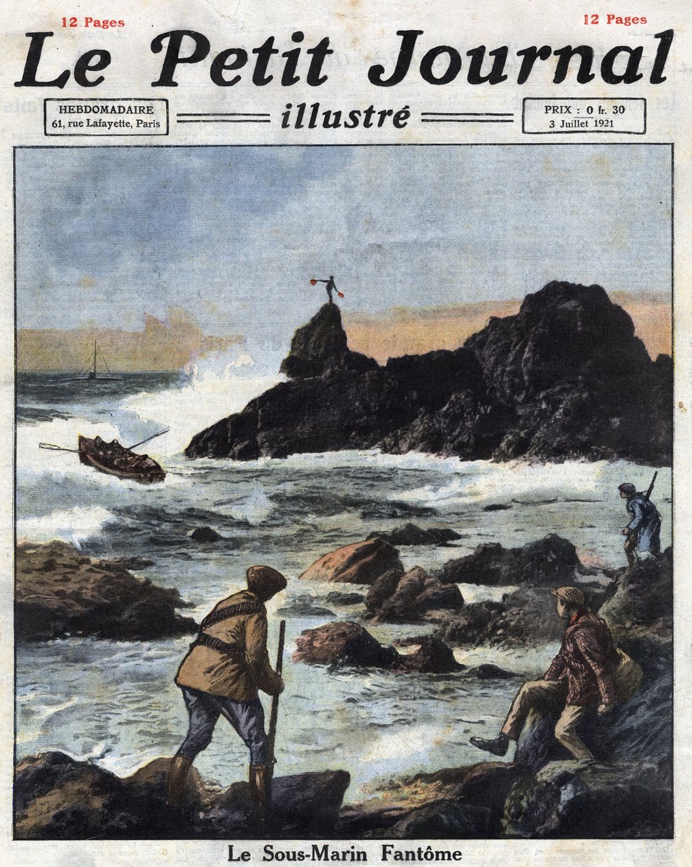 Sinn feiners (sinn-feiners), medlemmar av den irländska republikanska arméns (IRA) politiska gren i Irland, går ombord på båtar för att närma sig ubåtar från USA och förser i hemlighet Irland med vapen och ammunition. Illustration tagen från "" Le petit av Anonymous Anonymous