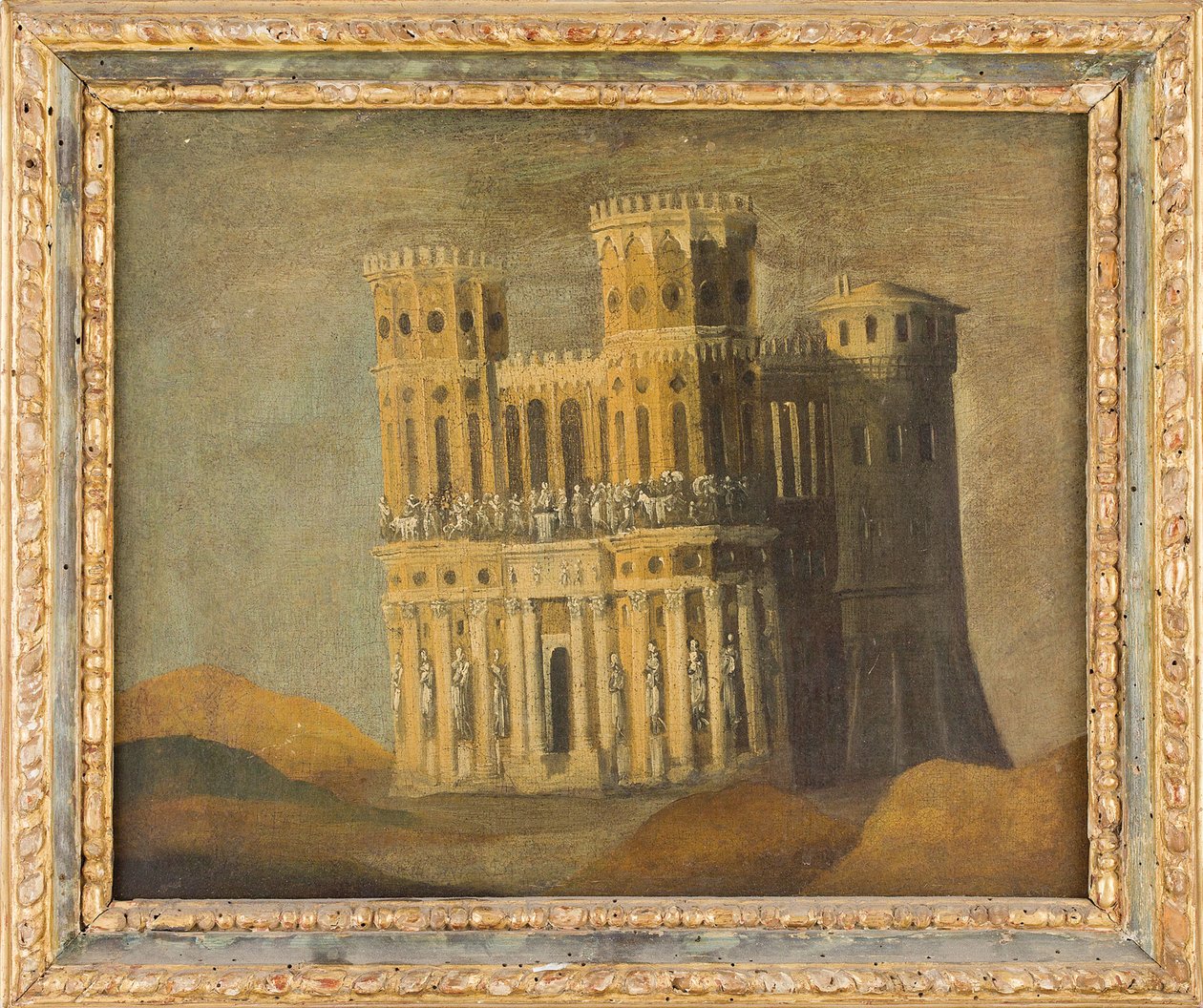 Souvenir imaginaire de Castel Nuovo - Imaginary Recollection of Maschio Angioino, av Nome, Francois de (1593-efter 1630). Olja på duk, första tredjedelen av 1600-talet. Mått: 27,5x34 cm. Privat samling av Anonymous Anonymous