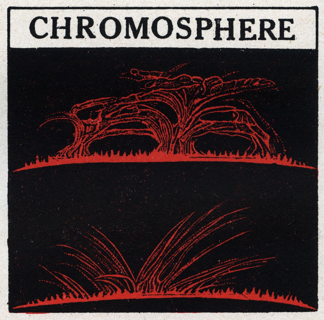 Spektralanalys: solens sammansättning. Solens gasatmosfär kallas kromosfär. Anonym illustration från 1925. Privat samling. av Anonymous Anonymous