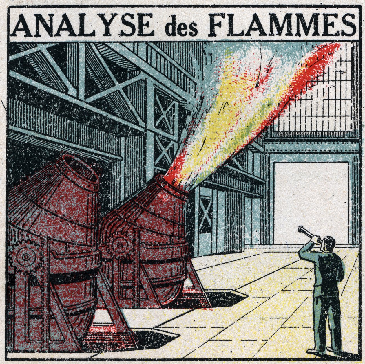 Spektralanalys: flamanalys. Anonym illustration från 1925. Privat samling. av Anonymous Anonymous