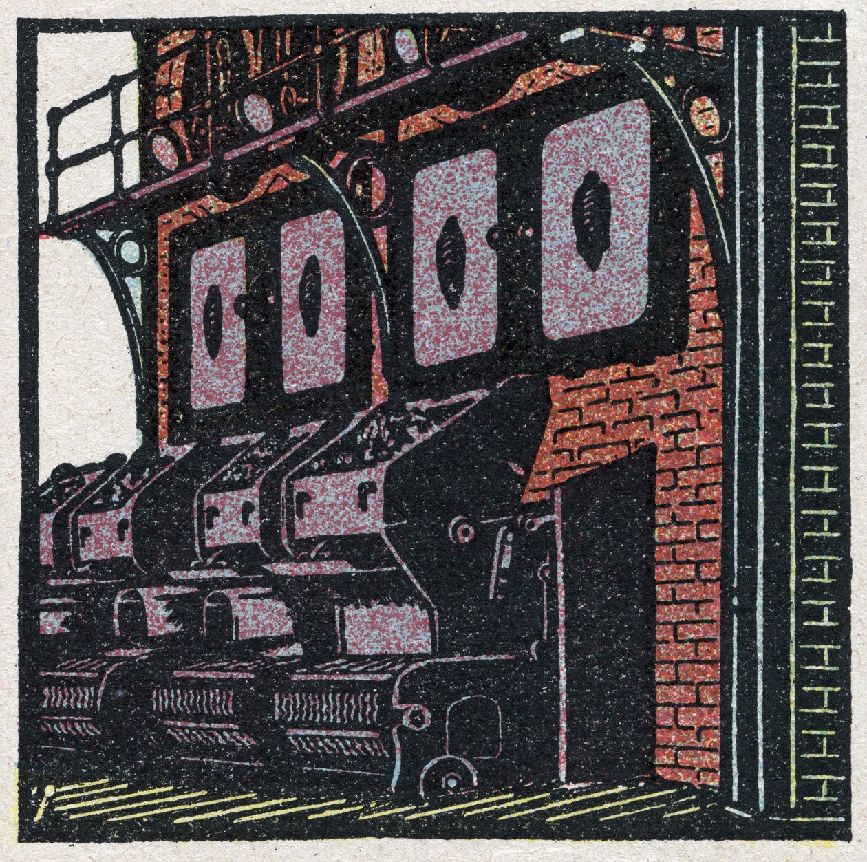 Ånggeneratorer: pannbatteri. Anonym illustration från 1925. Privat samling. av Anonymous Anonymous