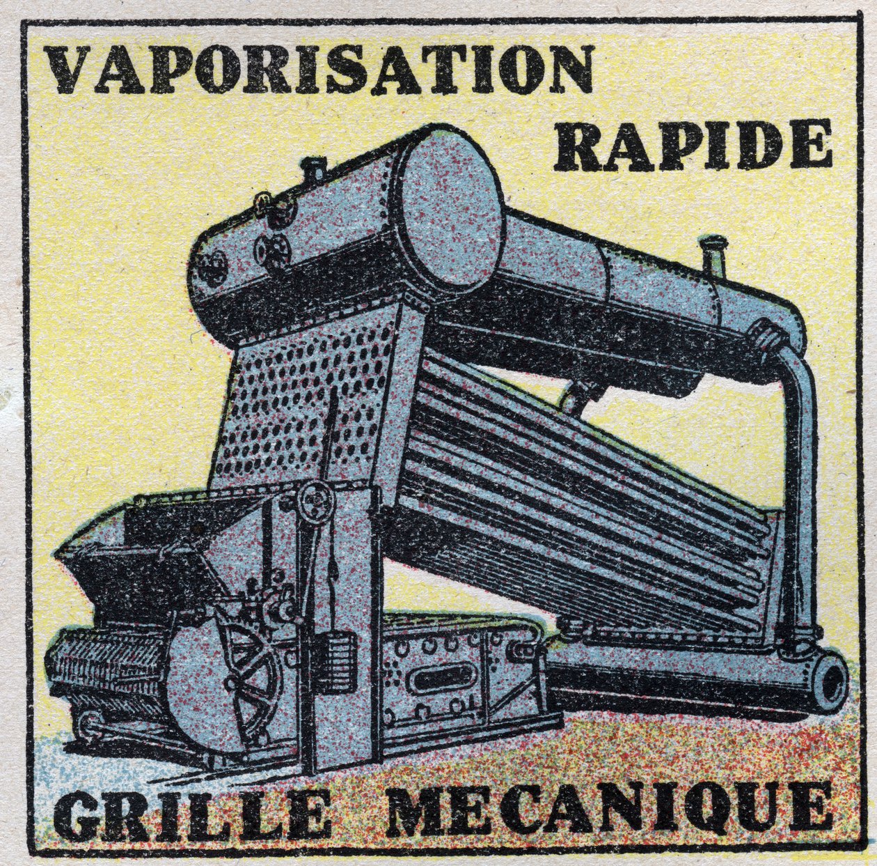 Ånggeneratorer: mekaniskt galler som tillåter automatisk laddning av en panna. Anonym illustration från 1925. Privat samling. av Anonymous Anonymous