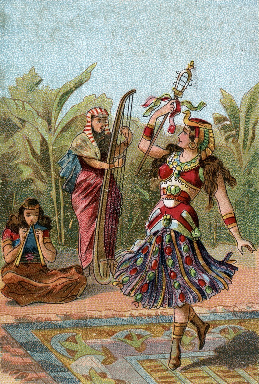 TEATER I TIDEN: Egyptiska danser. Mimedansen var till ära bland egyptierna. av Anonymous Anonymous