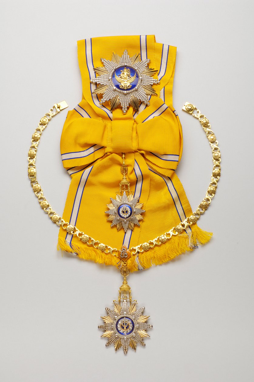 Thailand - Order of Rajamitrabbhorn: komplett set - plakett, märke och hänge, mitten av 1900-talet av Anonymous Anonymous