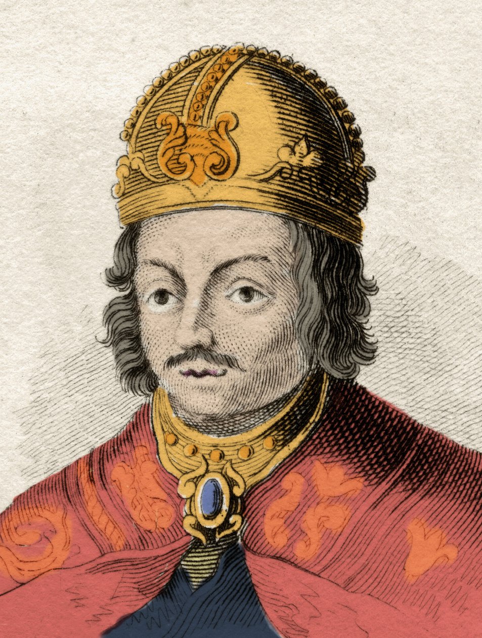 Kungen av Kastilien Alfonso X den vise (Alfonso X el Sabio) (1221-1284) Gravyr från 1800-talet. Milanese av Anonymous Anonymous