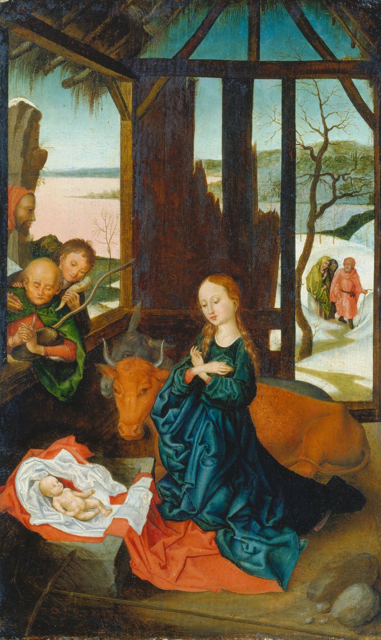 The Nativity, c.1500-20 (blandade medier på ekträ) av Anonymous Anonymous