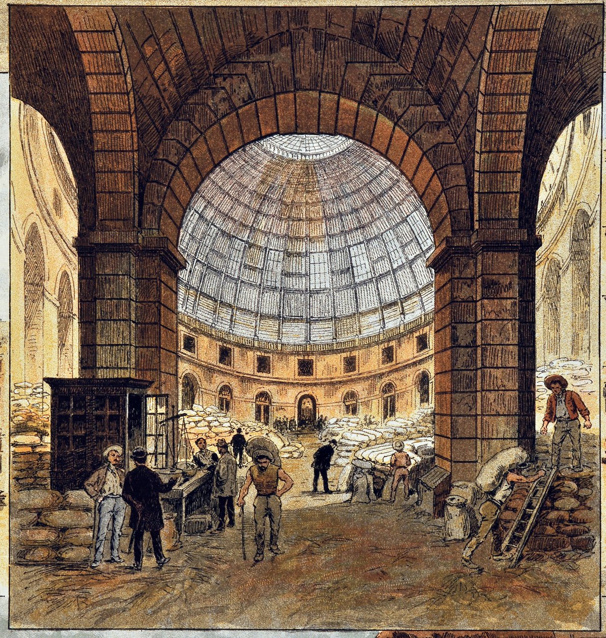 Parisbörsen av Deroy, gravyr från 1887 i "" Paris-Illustrous Newspaper Weekly"". av Anonymous Anonymous