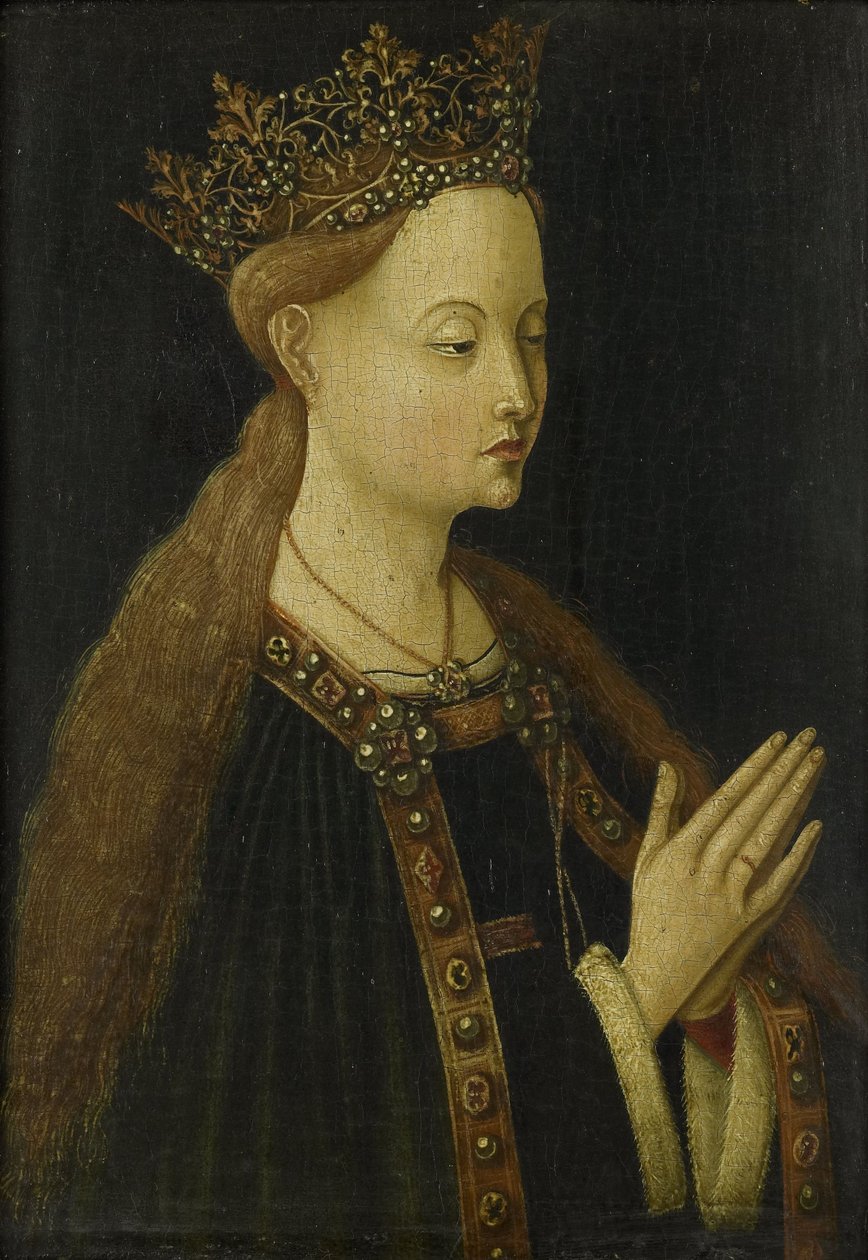 Jungfru Maria, ca 1500 (olja på pannå) av Anonymous Anonymous