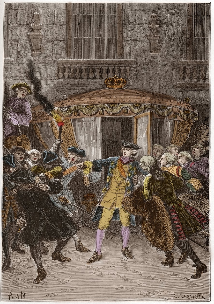 Damiens attack (januari 1757) - (Robert-Francois Damier av Anonymous Anonymous
