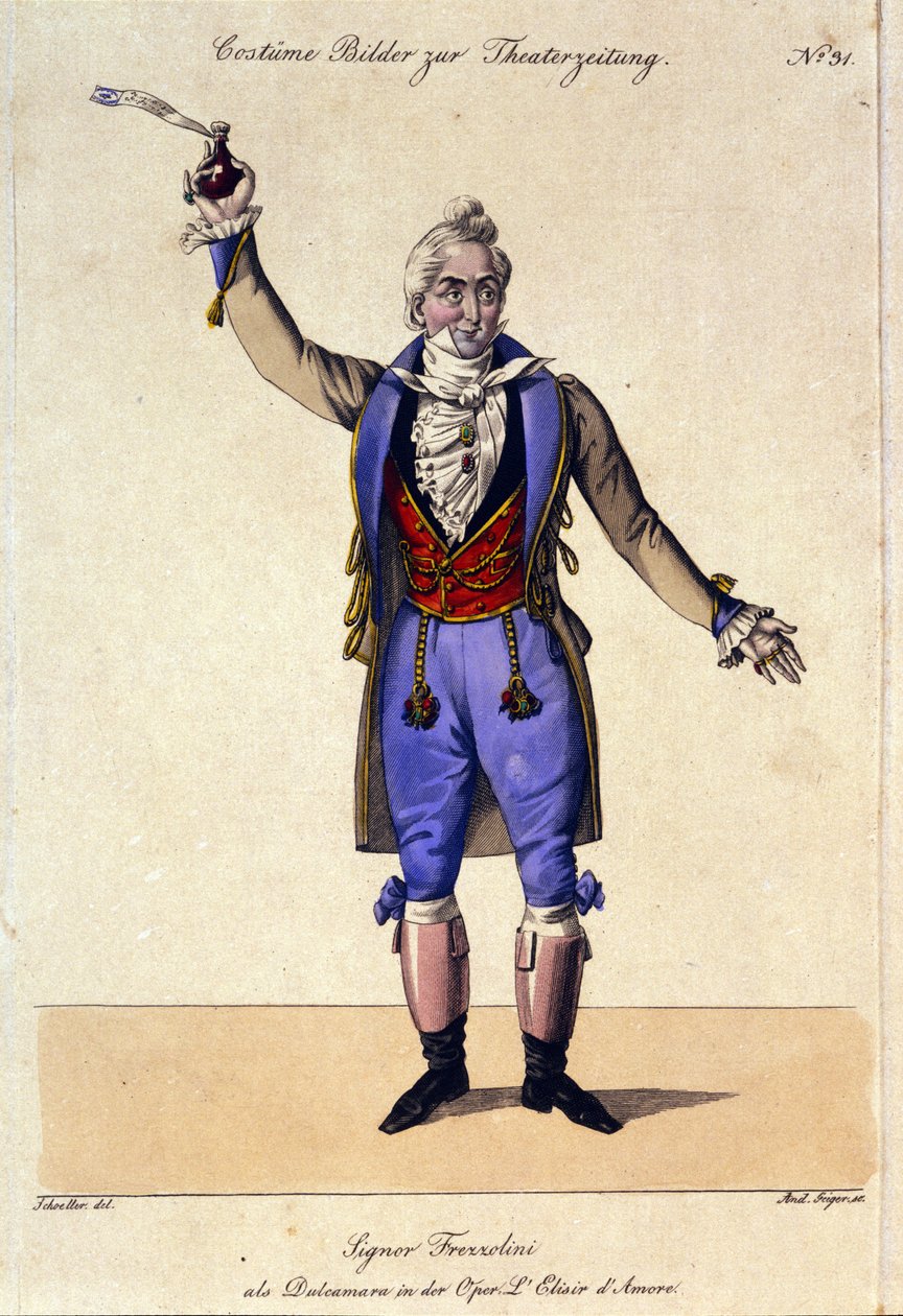 Basen Giuseppe Frezzolini (1789-1861) tolkade doktor Dulcamara i operan "L