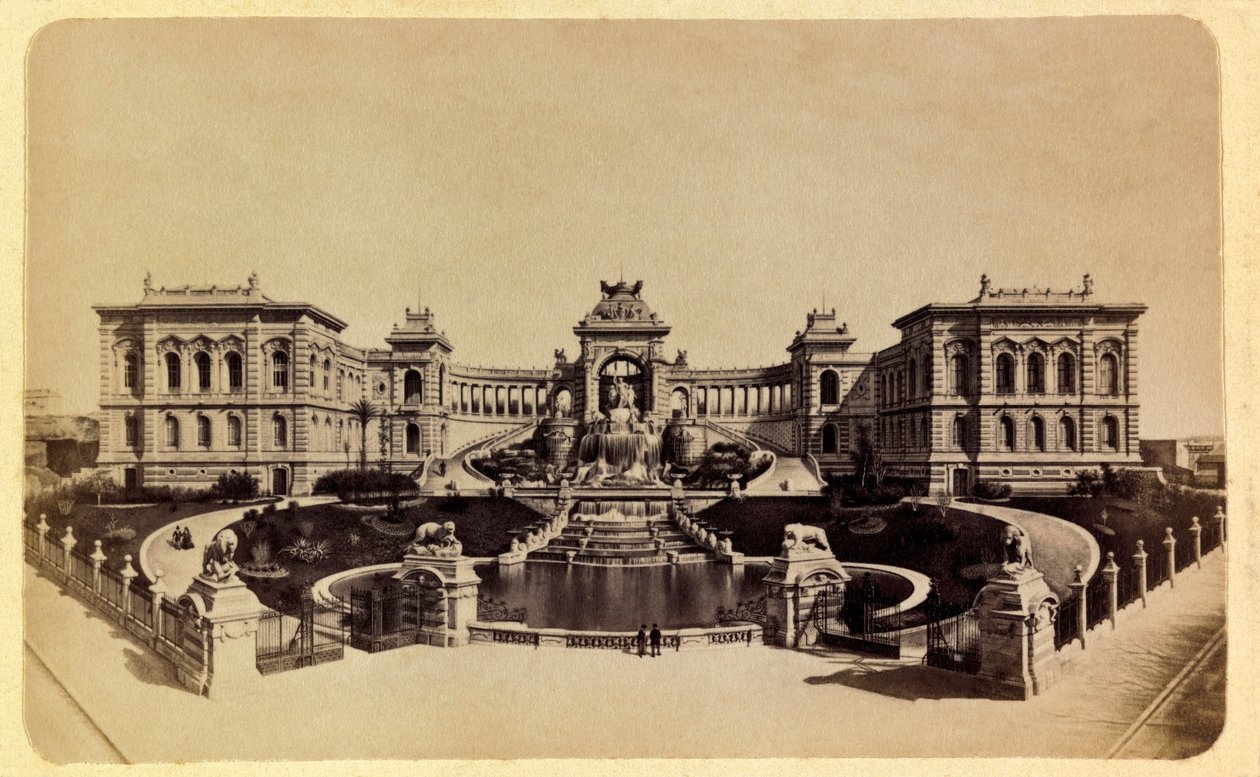 Staden Marseille och dess omgivningar runt 1885 -1890: Palatset Lonchamp (Museum of Fine Arts), Privat samling av Anonymous Anonymous