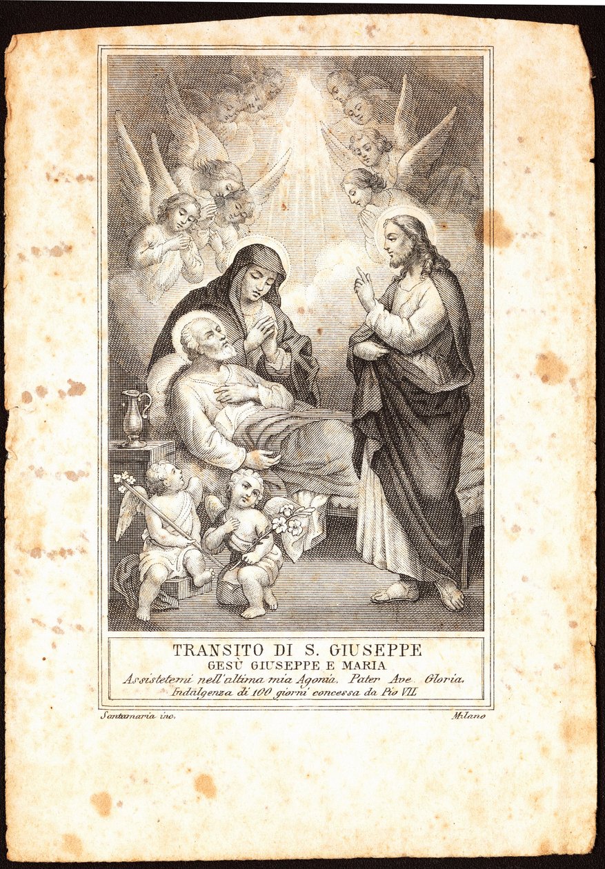 Döden av Saint Joseph Pious bild. 1800-talets privatsamling av Anonymous Anonymous