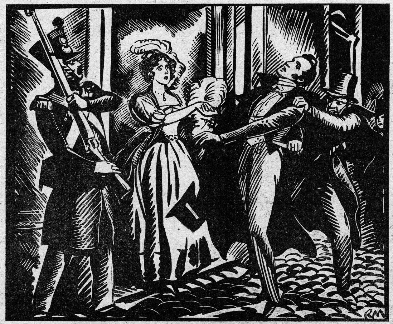 Hertigen av Berrys död (1778-1820) den 13/02/1820 vid Royal Academy of Music”” Brorson till kung Ludvig XVIII mördas på Operan av Louvel, en republikan som vill släcka den kungliga dynastin. Illustration hämtad från "" Le petit journal illustr av Anonymous Anonymous