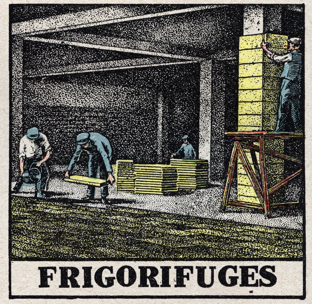 Kylbranschen: kylskåp. Anonym illustration av 1925. Privat samling. av Anonymous Anonymous