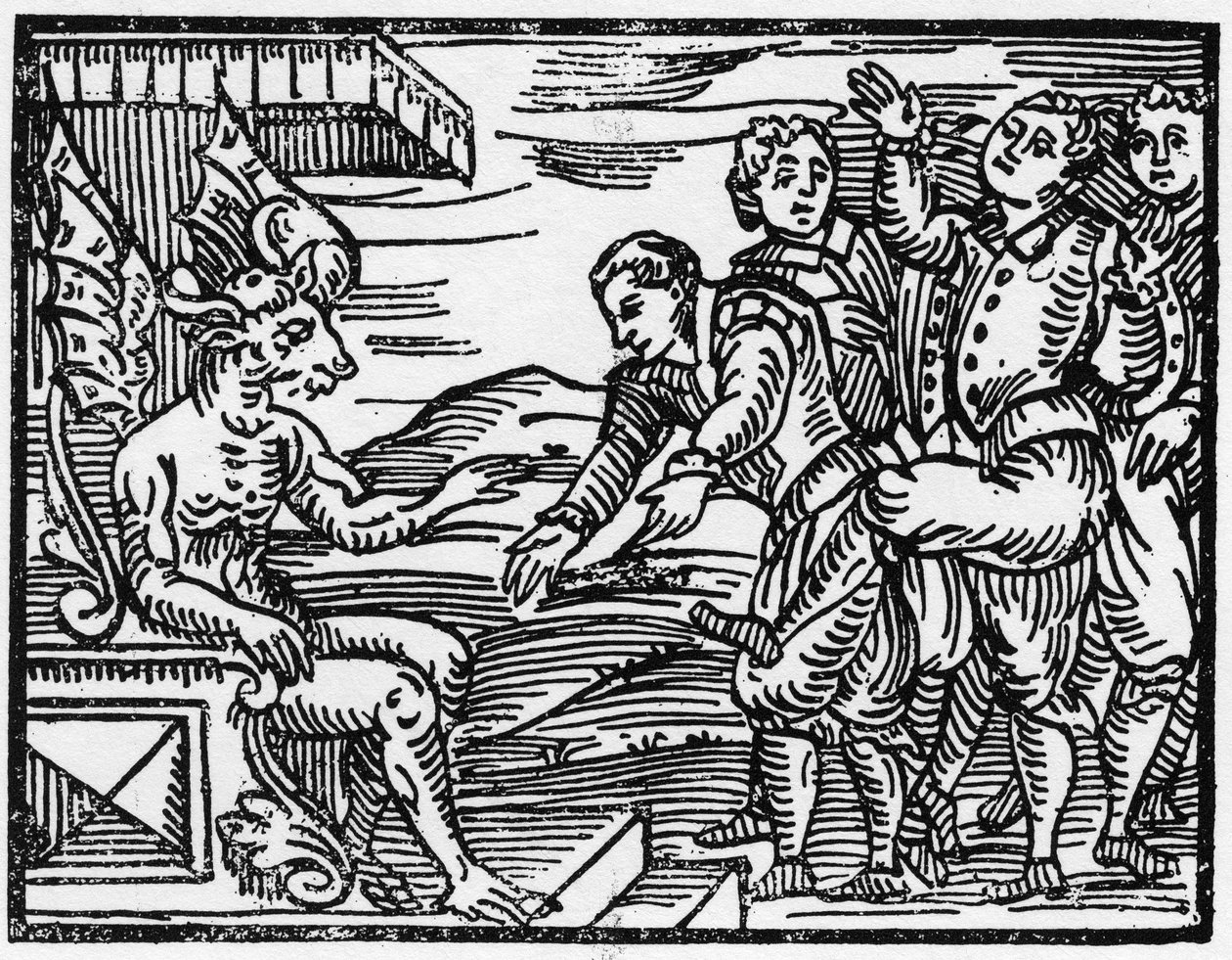 Trollkarlarna hyllar djävulen - "Compendium Maleficarum", affärer om häxor, deras ondska och deras sortileges av Francesco Maria Guazzo eller Guaccio eller Guaccius (15??? -16??) 1608 privatsamling av Anonymous Anonymous