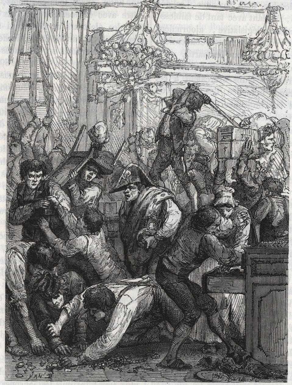 Stöld av möbelvakten (nuvarande Hotel de la Marine, Place de la Concorde) - Stöld i veckan från 11 till 17 september 1792 av ett band på uppdrag av Paul Miette, från en del av Diamonds, på hotel du Garde-Meuble de la Couronne, Paris, där t av Anonymous Anonymous