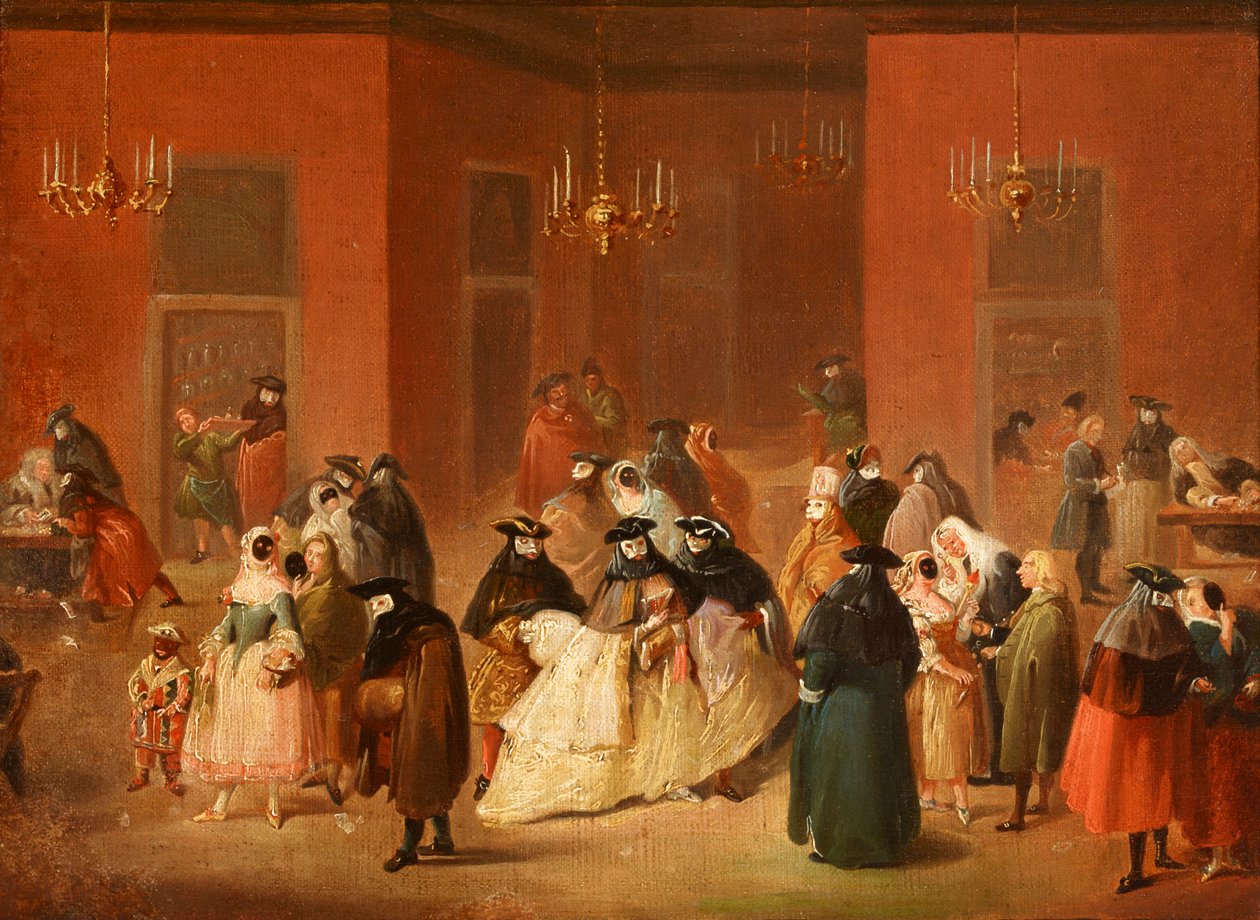 Tema från den venetianska karnevalen, Gambling House (Il Ridotto) av Anonymous Anonymous