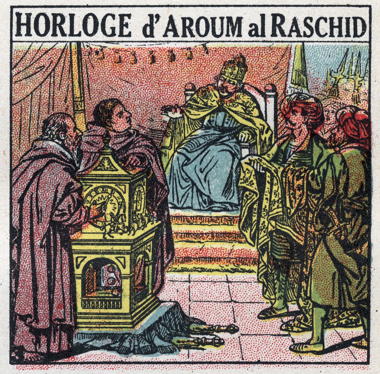 Tid: Haroun al-Rashid (Harun al-Rashid eller al-Rashid (al-Rashid) eller ar Rachid (ar-Rashid) eller el Rashid (el-Rashid) eller el Raschid (el-Rashid) eller al Raschid (al- Raschid), Abbasidernas kalif (763 eller 766-809). Anonym illustration från 1925. P av Anonymous Anonymous