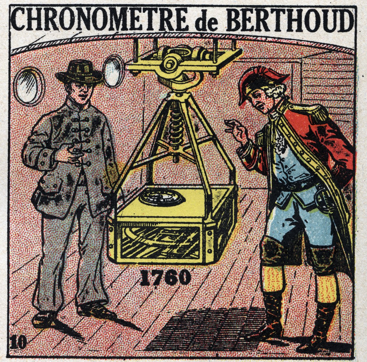 Tid: Marin kronometer uppfunnen av Ferdinand Berthoud (1727-1807) 1760. Anonym illustration från 1925. Privat samling. av Anonymous Anonymous