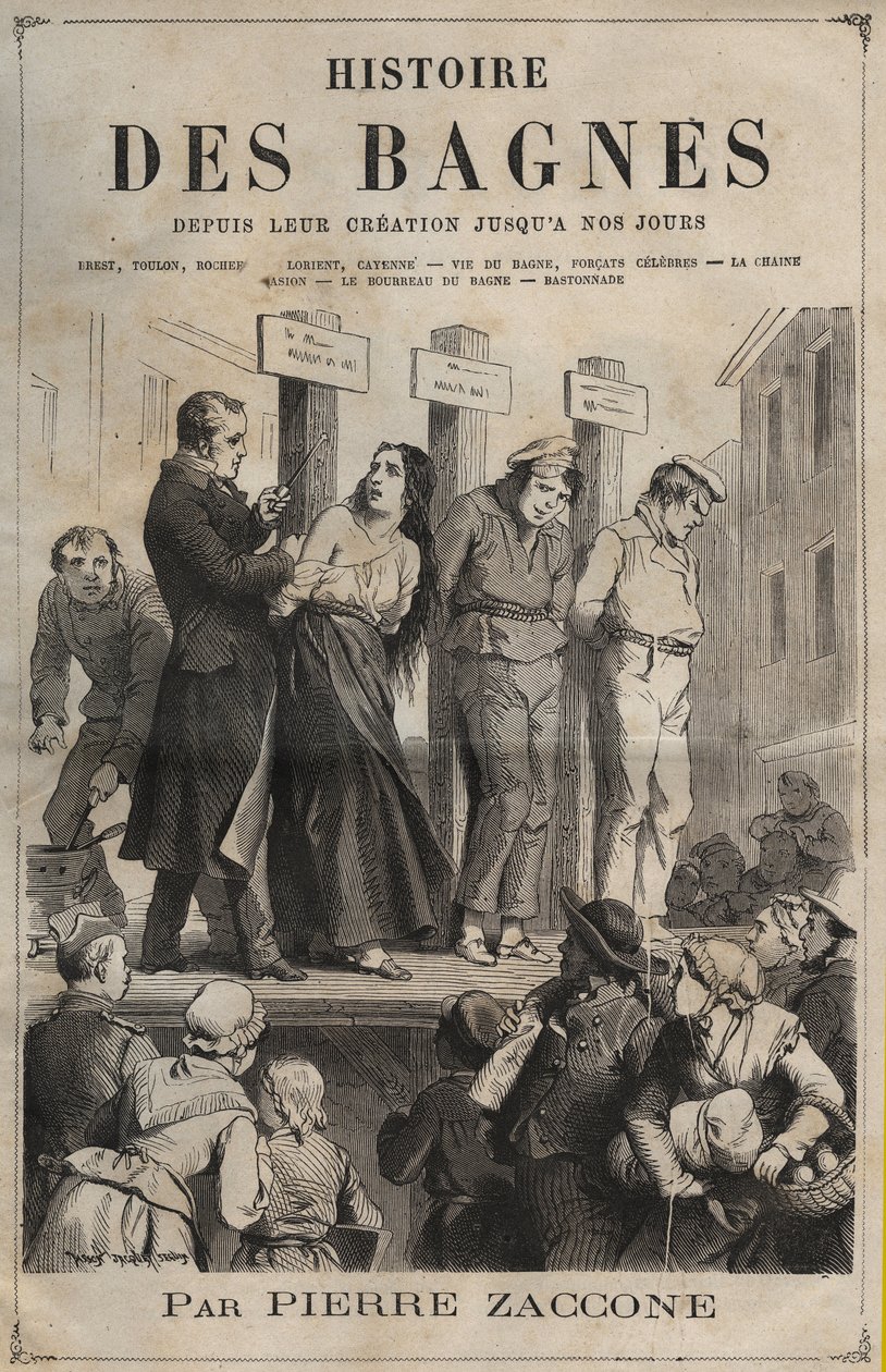 Titelsidan för boken "Fångarnas historia från deras skapelse till idag" (1877) av Pierre Zaccone (1817-1895). av Anonymous Anonymous