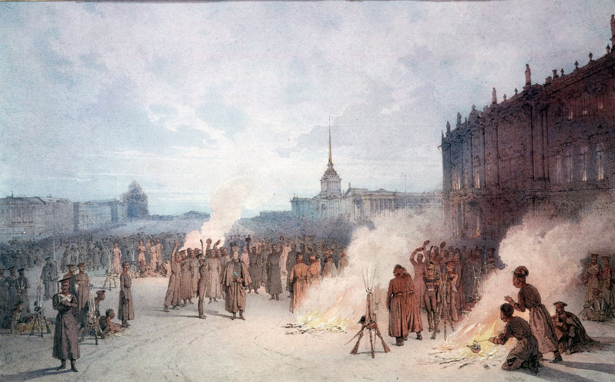 Tsar Nicholas I och hans soldater under den 14 december av Anonymous Anonymous