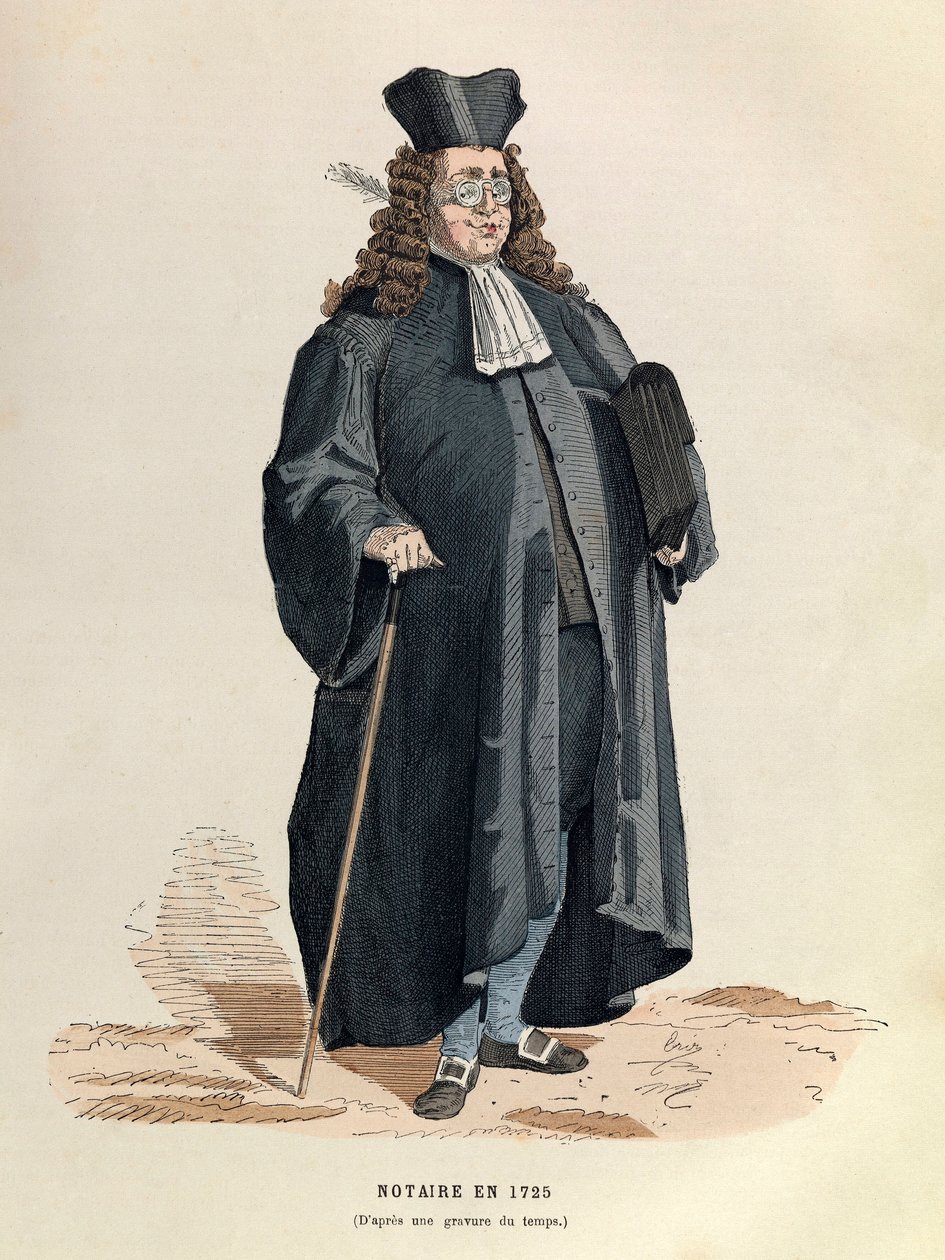 En notarie 1725 (kung Ludvig XV:s regeringstid)/En notarie i Paris av Anonymous Anonymous