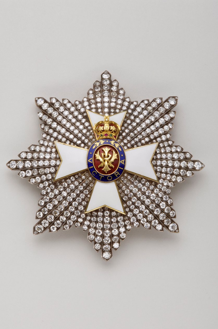 Storbritannien - Royal Order of Victoria: plakett av riddaren Storkorset - Slutet av XIX-talet - Guld, silver, diamanter, smaragder, rubiner och emaljer - D 7,9 cm; vikt: 56 g - Privat samling av Anonymous Anonymous