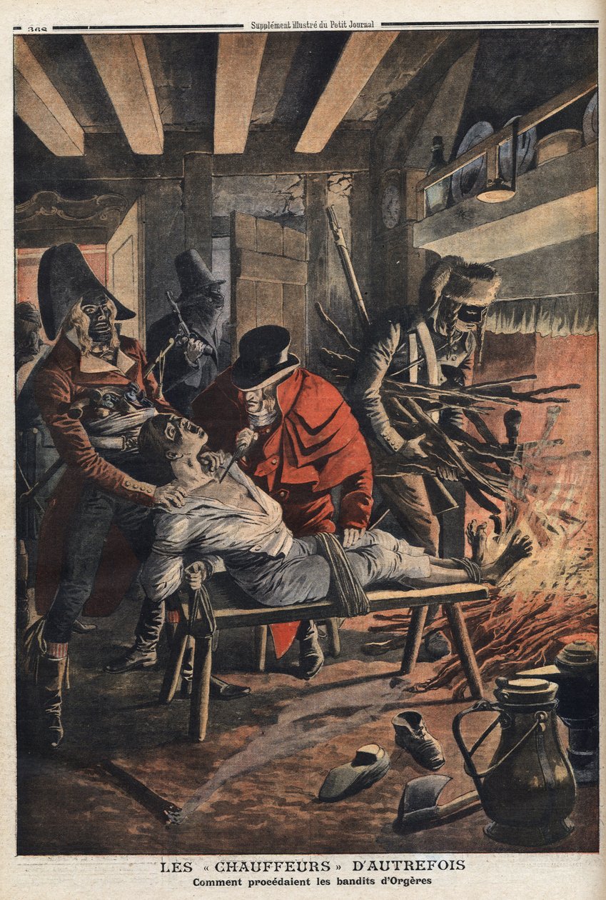 Olika fakta under Directoire (1795-1799): banditerna från Orgeres (förare) (Ille och skurken), berömda kriminella gäng i Beauce-regionen, de attackerar en gård här, deras specialitet var att "värma" sina offer genom att bränna sina fötter att föra dem till av Anonymous Anonymous