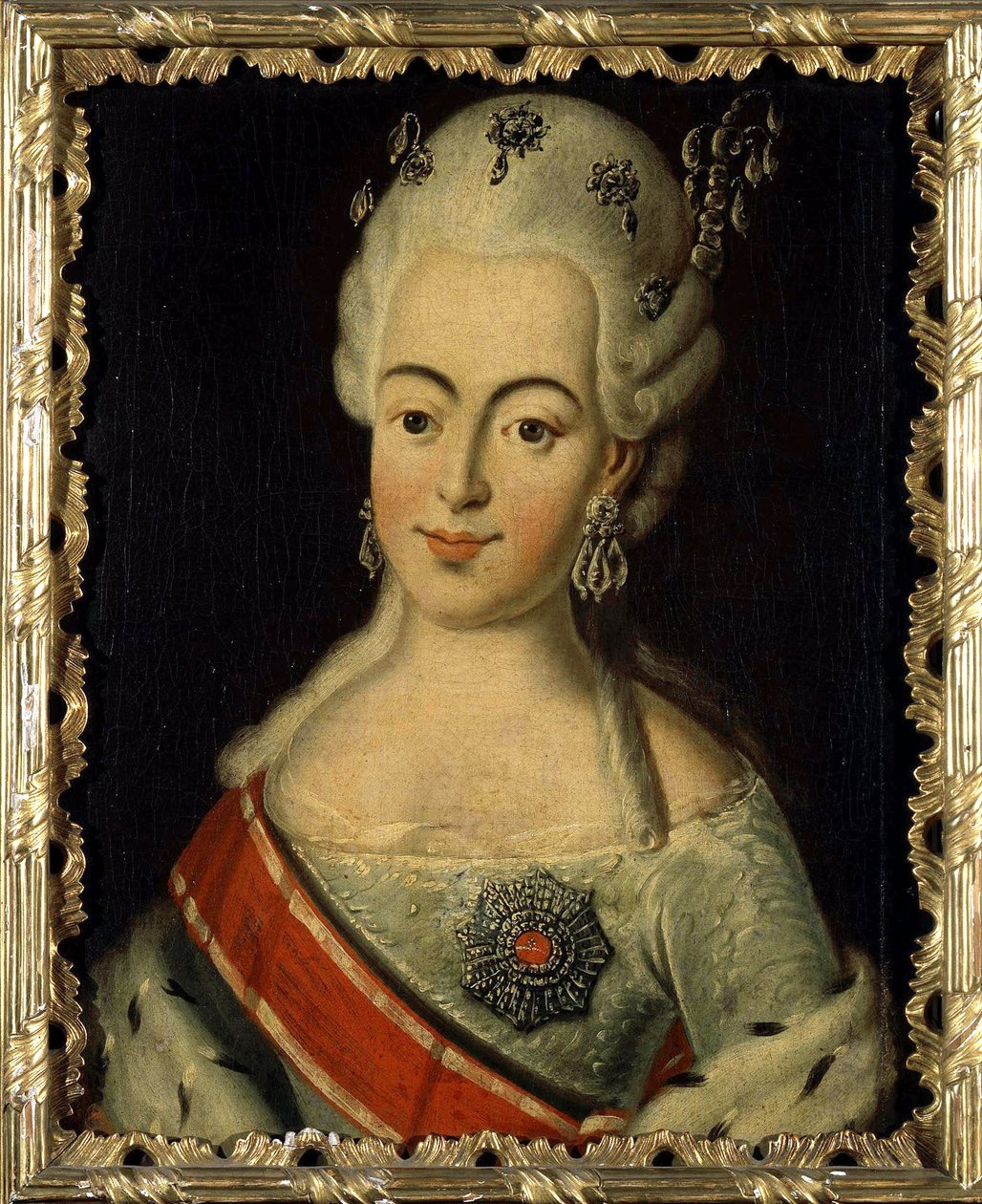 Wilhelmine Louise av Hessen Darmstadt (1755-1776) - Storhertiginnan av Ryssland som Natalia Alexeievna - Porträtt av Storhertiginnan Natalia Alexeyevna av Ryssland, Prinsessan Wilhelmina Louisa av Hessen-Darmstadt av Anonym av Anonymous Anonymous