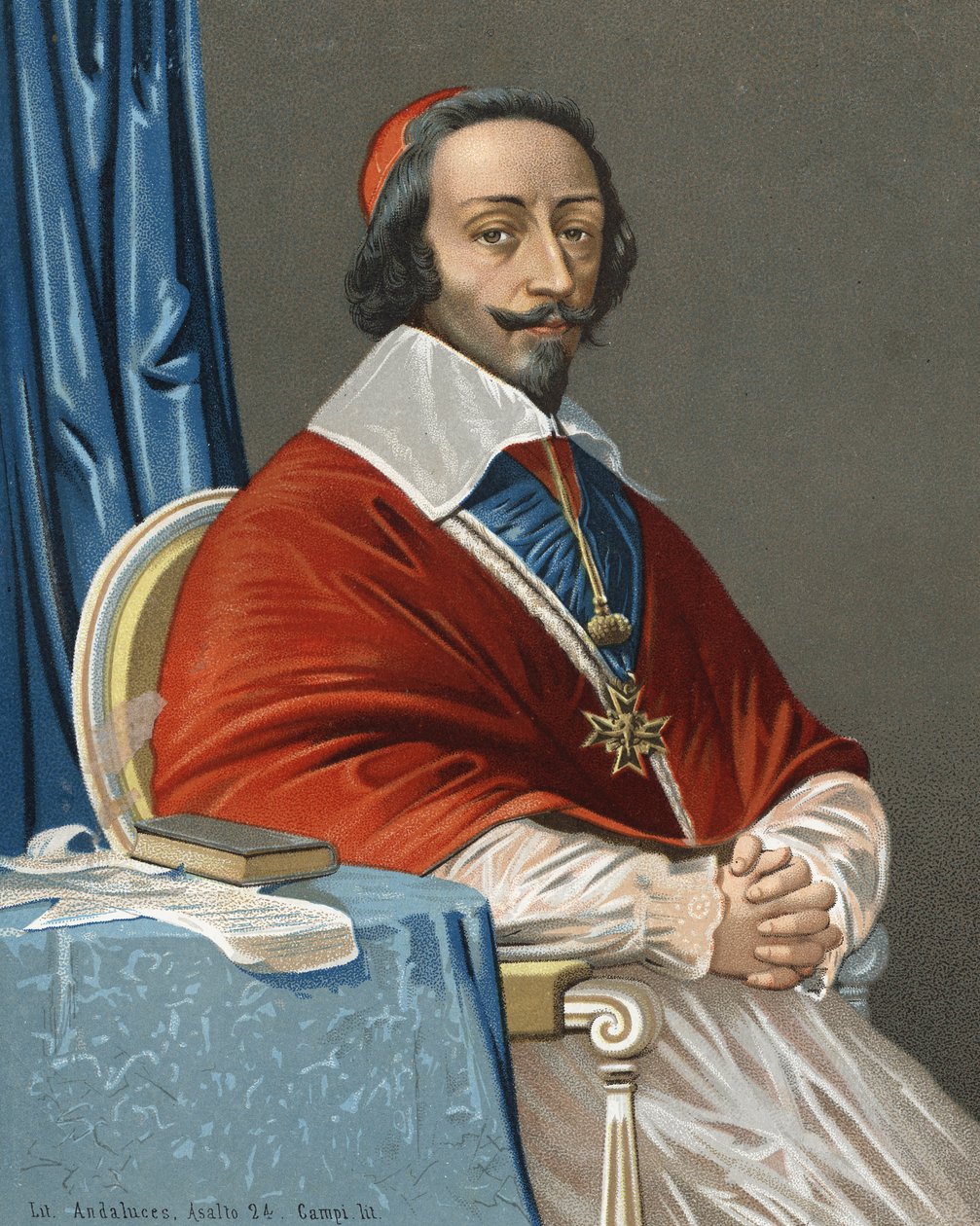 porträtt av Armand Jean Du Plessis, kardinal av Richelieu Prélat och fransk statsman (Paris av Anonymous Anonymous