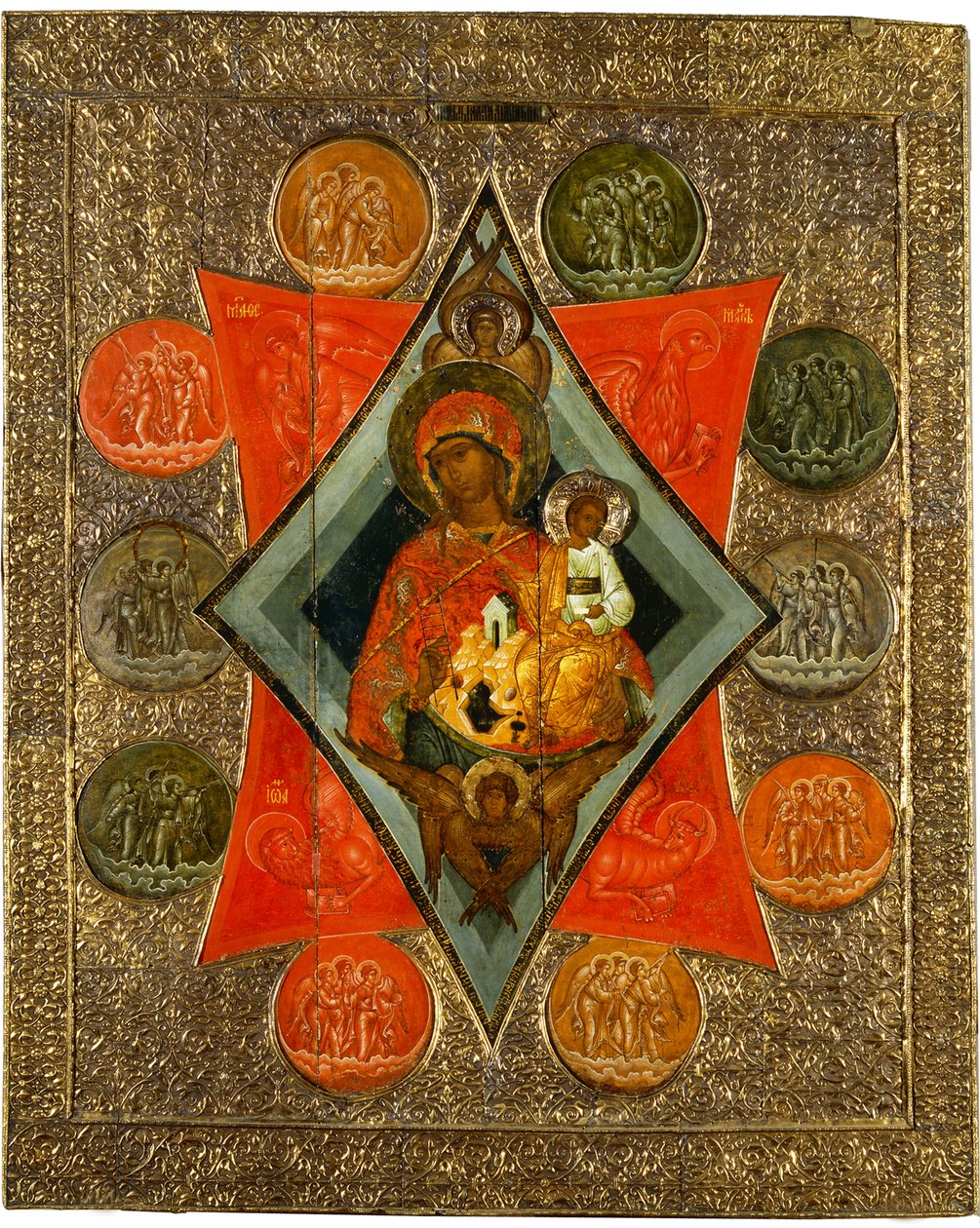 Mother of God of the Burning Bush, mitten av 1500-talet. av Anonymous Russian icon painter