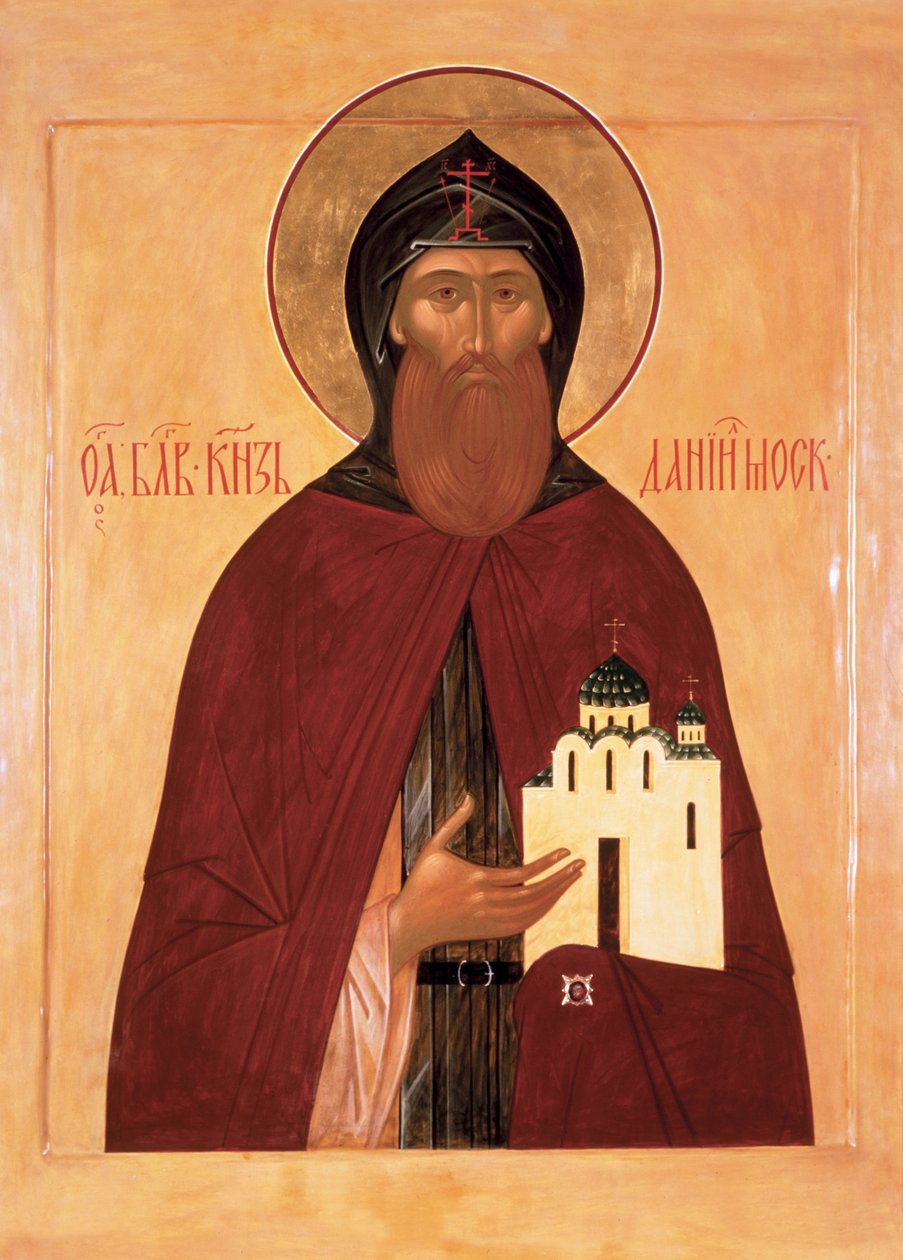 Sankt Daniel av Moskva av Anonymous Russian icon painter