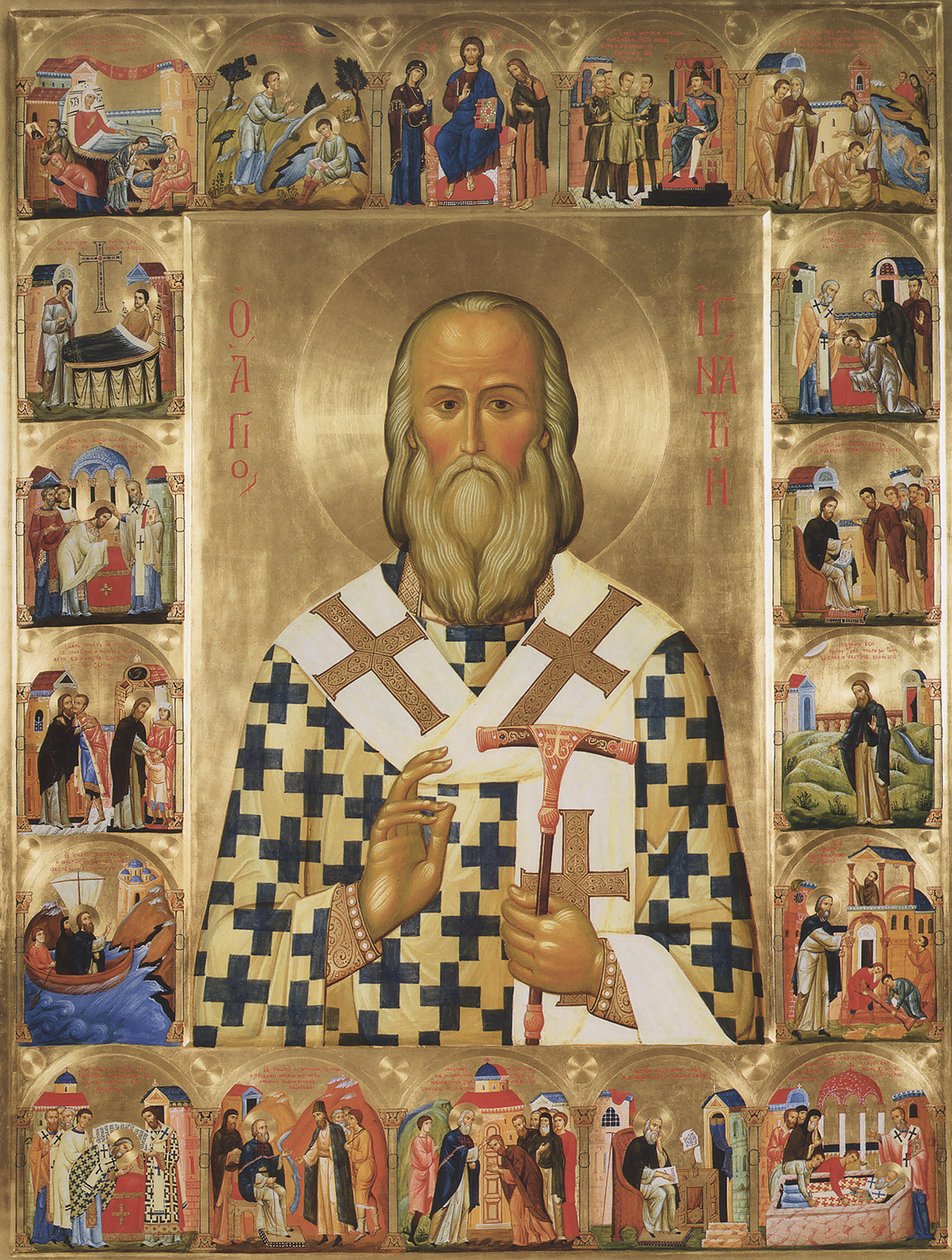 Sankt Ignatius Brianchaninov med scener ur hans liv, 1900-talet av Anonymous Russian icon painter
