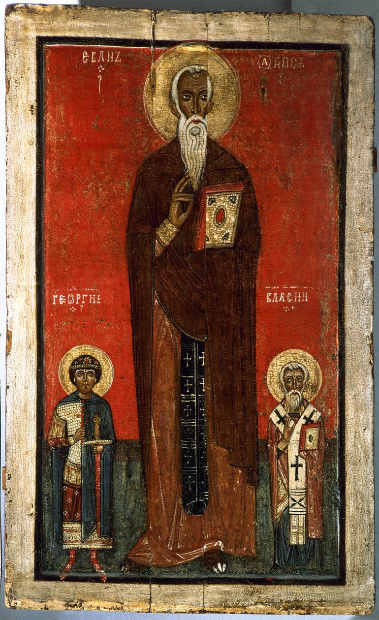 Saint John Climacus med Saint George och Saint Blaise, andra hälften av 1200-talet av Anonymous Russian icon painter
