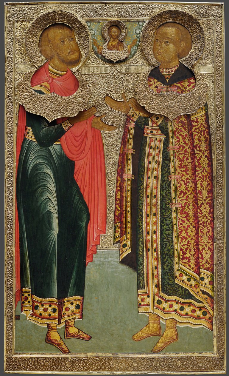 Saint John Sochavsky och Tsarevich Ivan Mikhailovich, 1639-1640 av Anonymous Russian icon painter