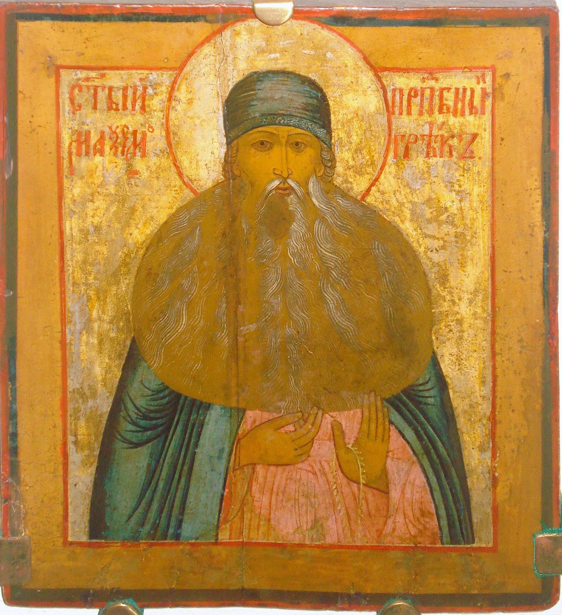 Sankt Maximus den greker av Anonymous Russian icon painter