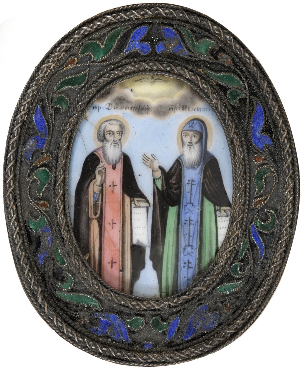 Heliga Dimitry av Rostov och Ignatius Brianchaninov av Anonymous Russian icon painter