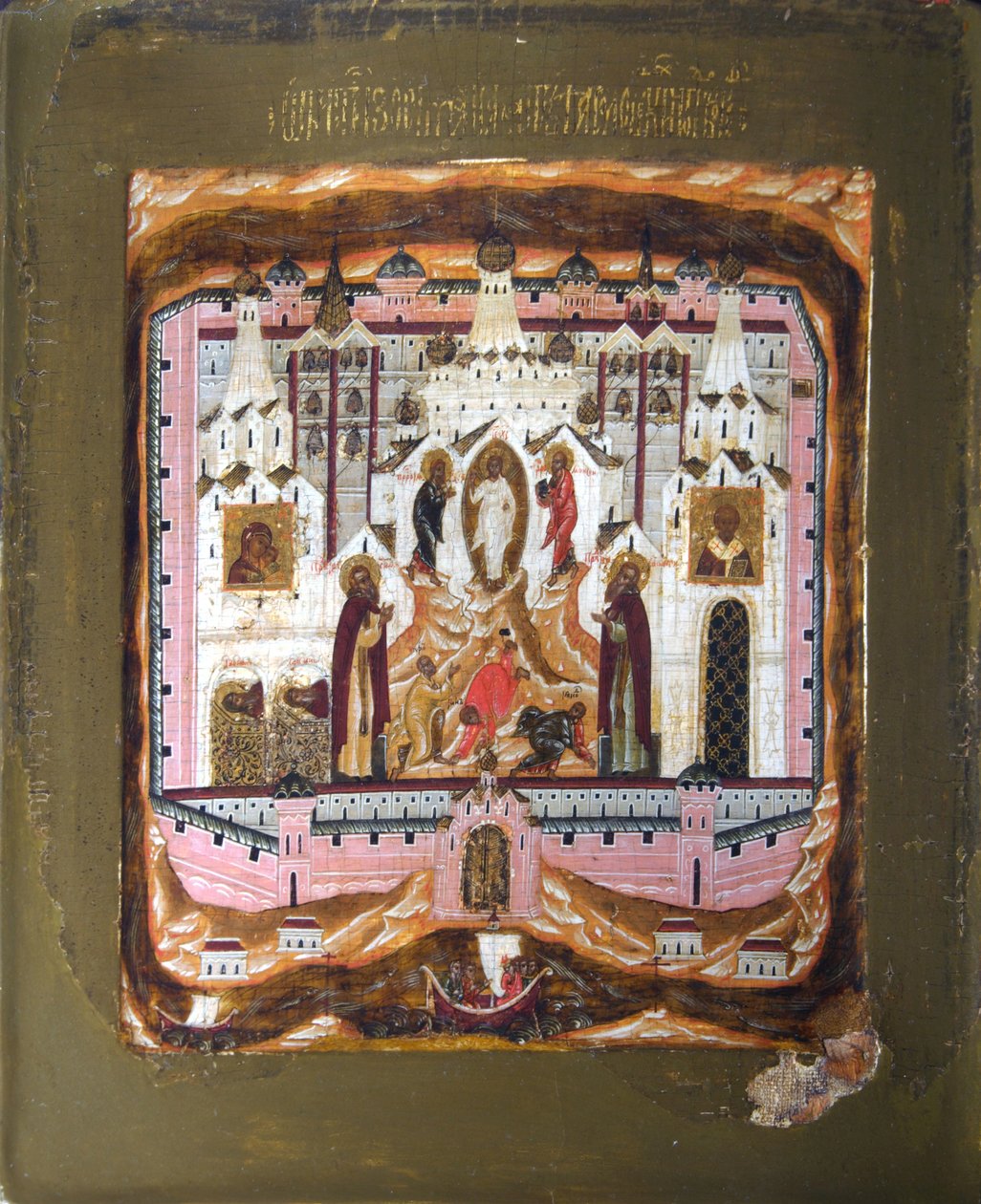Heliga Zosima och Savvas av Solovki, tidigt 1600-tal. av Anonymous Russian icon painter
