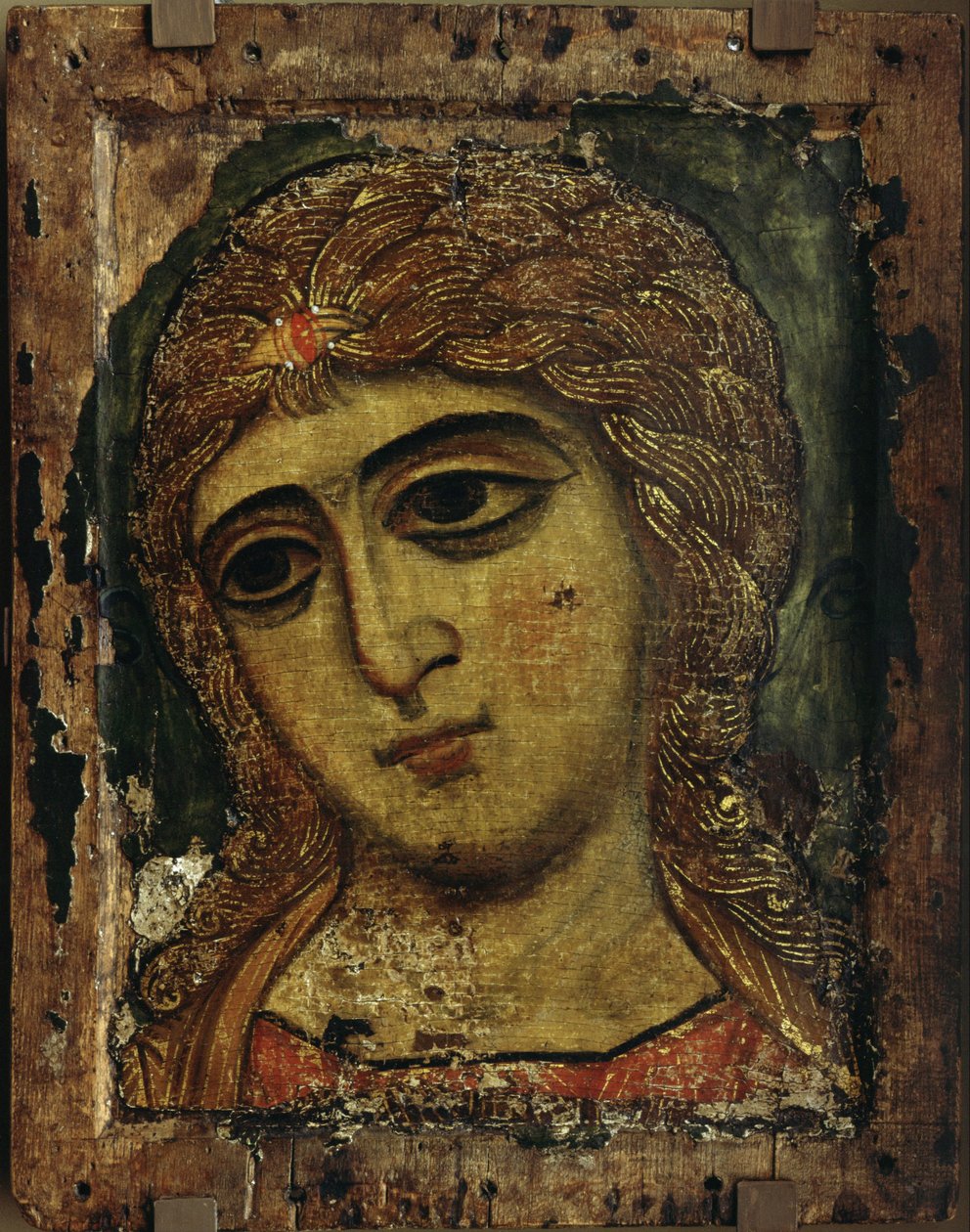Ärkeängeln Gabriel Ängeln med gyllene hår, ca 1200 av Anonymous Russian icon painter