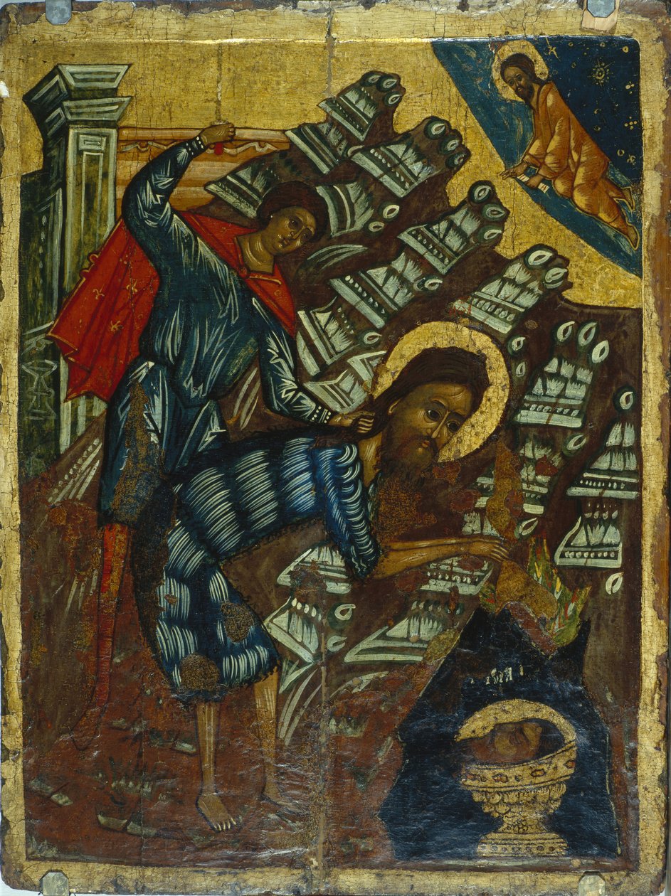Halshuggningen av Johannes Döparen, andra hälften av 1500-talet. av Anonymous Russian icon painter