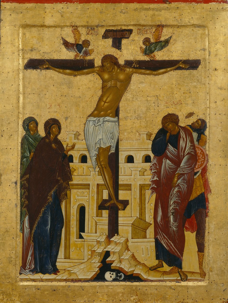 Korsfästelsen, 1497 av Anonymous Russian icon painter