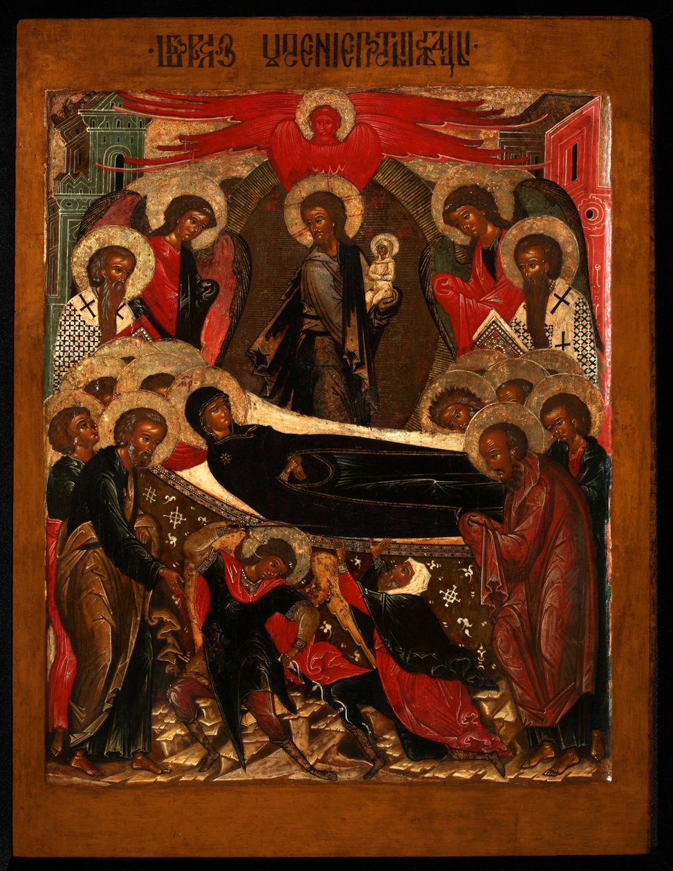 The Dormition of the Jungfru, 1640-talet av Anonymous Russian icon painter