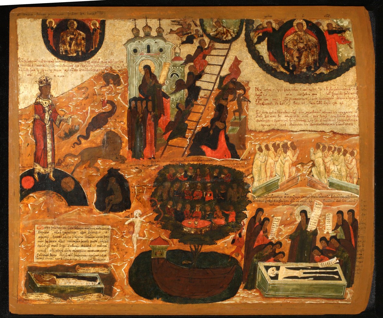 The Ladder of Divine Ascent, mitten av 1600-talet. av Anonymous Russian icon painter