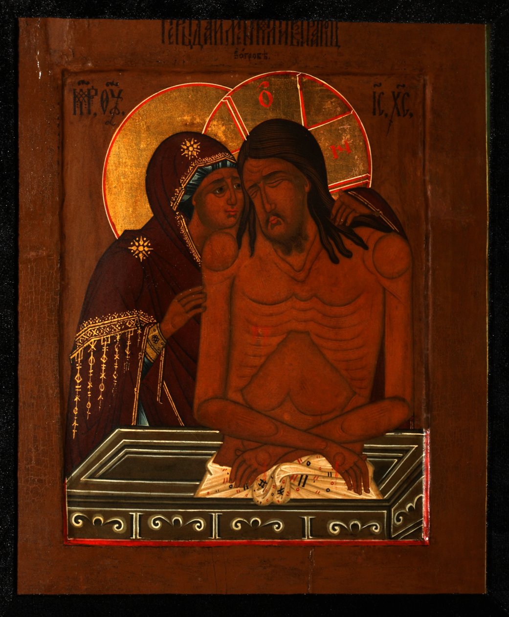 Klagosången över den döde Kristus, slutet av 1800-talet. av Anonymous Russian icon painter