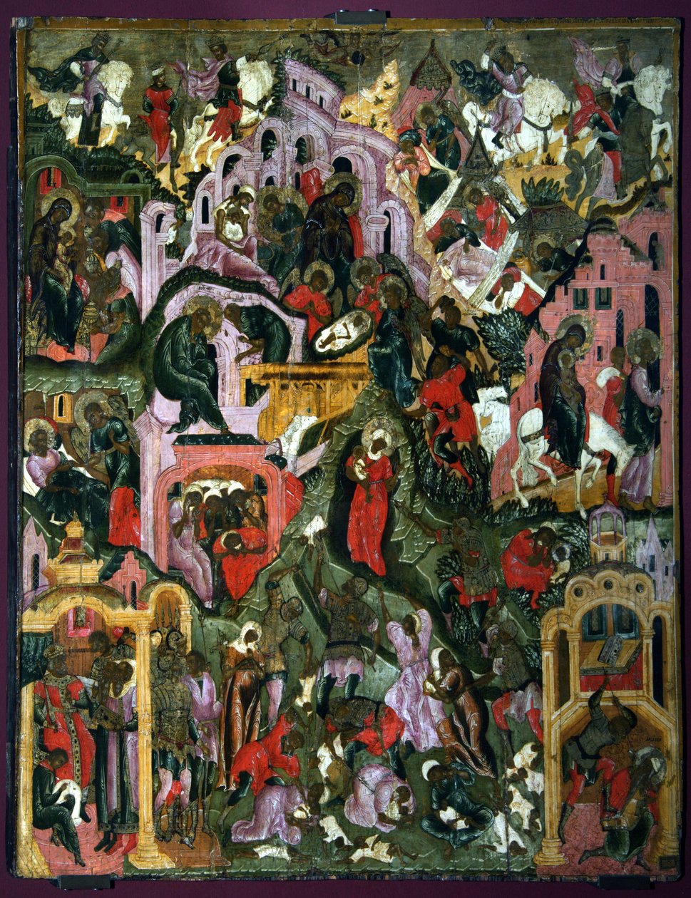 Kristi födelse, andra hälften av 1600-talet. av Anonymous Russian icon painter