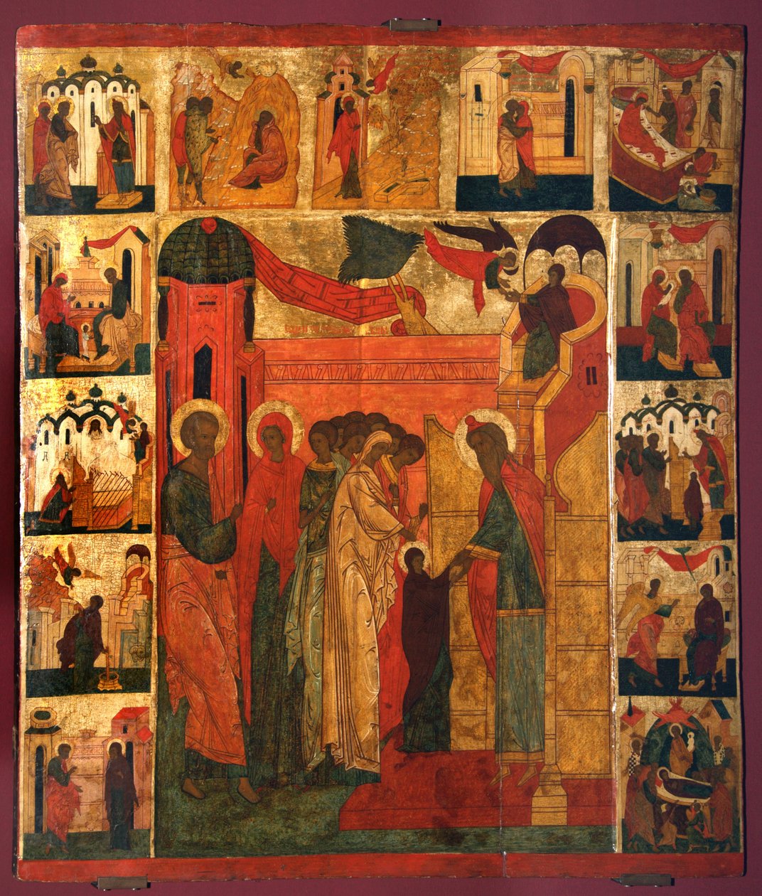 Presentationen av Jungfru Maria, 1500-talet av Anonymous Russian icon painter